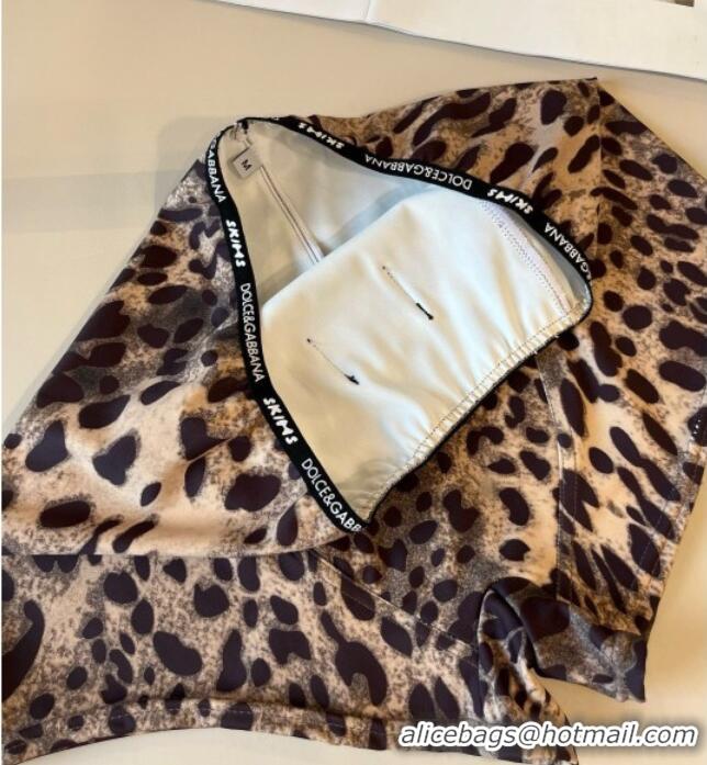Promotional Dolce & Gabbana Leopard Print Two-Pieces Swimwear 13111 Brown 2025