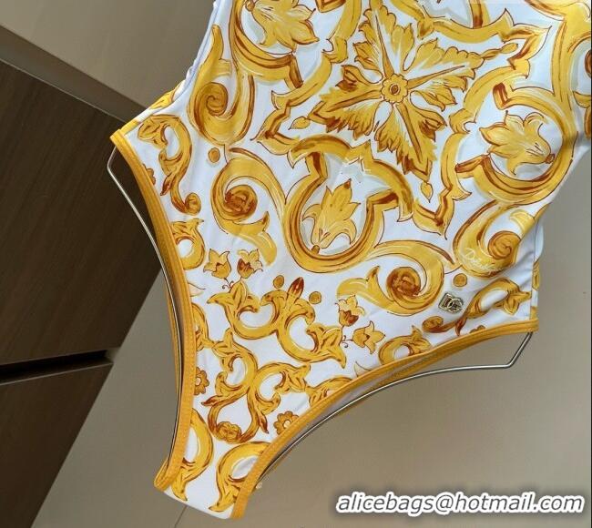 ​Promotional Dolce & Gabbana One-Piece Swimwear 0313 Yellow/White 2025