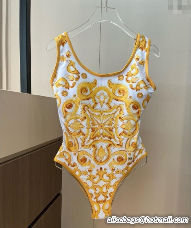 ​Promotional Dolce & Gabbana One-Piece Swimwear 0313 Yellow/White 2025