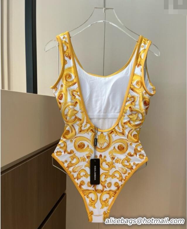 ​Promotional Dolce & Gabbana One-Piece Swimwear 0313 Yellow/White 2025