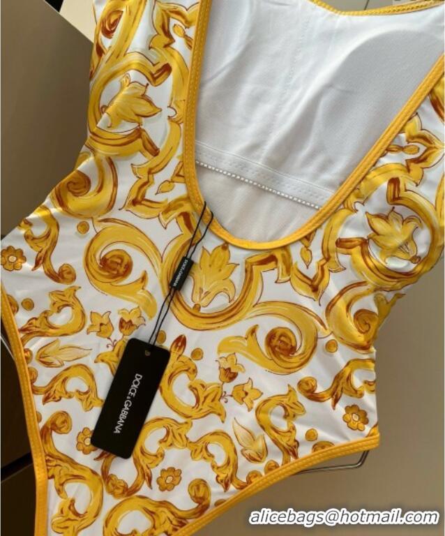 ​Promotional Dolce & Gabbana One-Piece Swimwear 0313 Yellow/White 2025