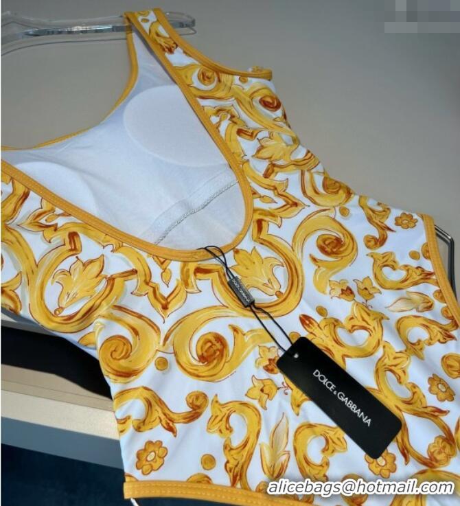 ​Promotional Dolce & Gabbana One-Piece Swimwear 0313 Yellow/White 2025