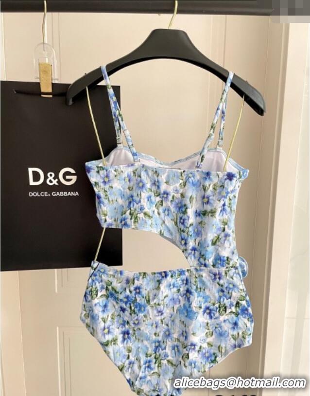 ​Low Cost Dolce & Gabbana One-Piece Swimwear with Bloom 0313 Blue 2025