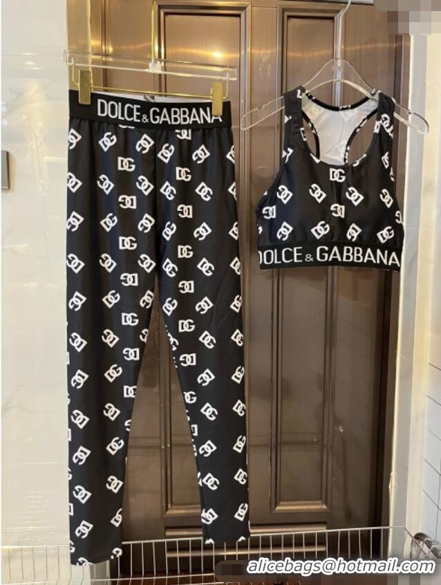 ​Super Quality Dolce & Gabbana DG Yoga Activewear Set 0314 Black/White 2025