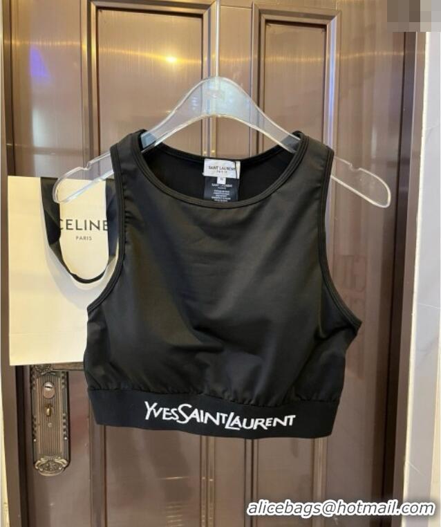 ​Luxury Cheap Saint Laurent Yoga Activewear Set with Strass 0314 Black 2025