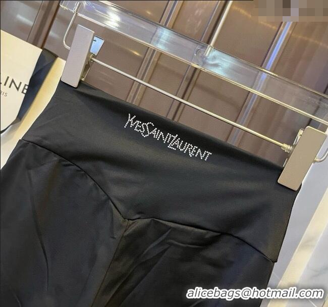 ​Luxury Cheap Saint Laurent Yoga Activewear Set with Strass 0314 Black 2025