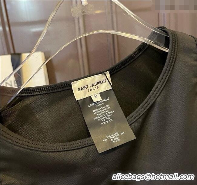 ​Luxury Cheap Saint Laurent Yoga Activewear Set with Strass 0314 Black 2025