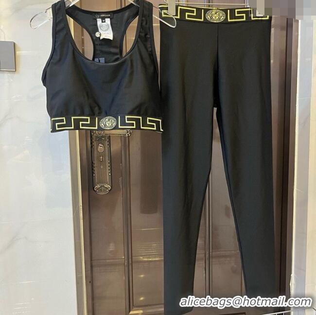 Top Quality Versace Yoga Activewear Set 0314 Black/Yellow 2025