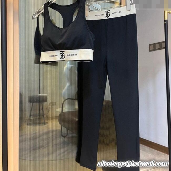 ​Shop Promotional Burberry TB Yoga Activewear Set 0314 Black 2025