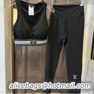 Best Product Louis Vuitton Yoga Activewear Set with Strass 0314 Black 2025