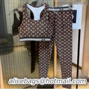 Affordable Price Louis Vuitton Yoga Activewear Set 0314 Brown 2025