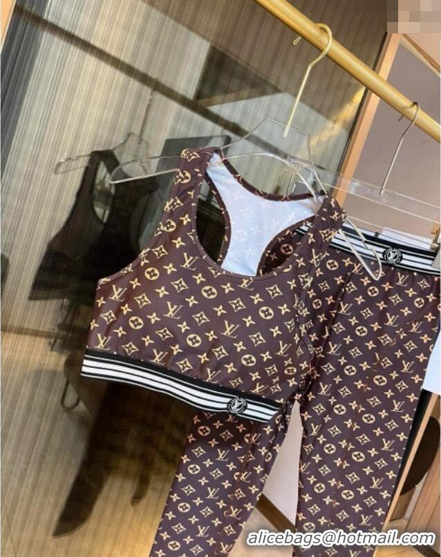 Affordable Price Louis Vuitton Yoga Activewear Set 0314 Brown 2025