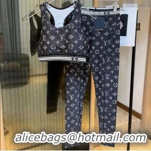 ​Unique Style Louis Vuitton Yoga Activewear Set 0314 Black 2025