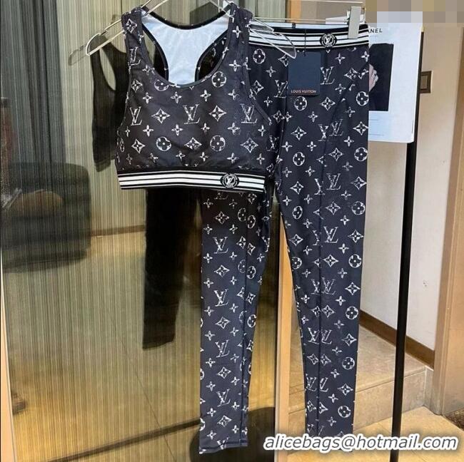 ​Unique Style Louis Vuitton Yoga Activewear Set 0314 Black 2025