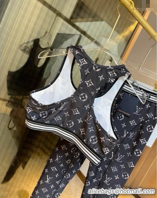 ​Unique Style Louis Vuitton Yoga Activewear Set 0314 Black 2025