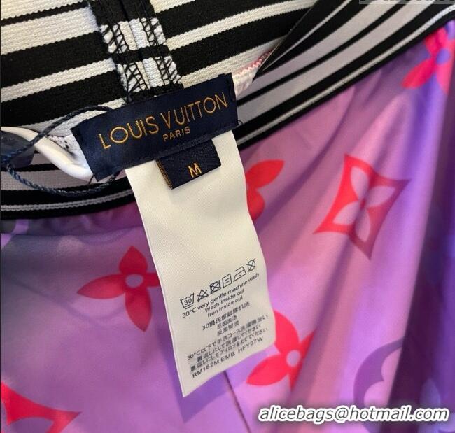 Top Grade Louis Vuitton Yoga Activewear Set 0314 Purple Print 2025