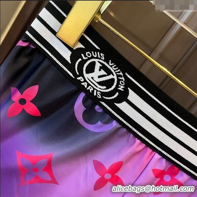 Top Grade Louis Vuitton Yoga Activewear Set 0314 Purple Print 2025