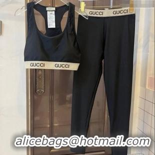 ​Top Grade Gucci Yoga Activewear Set 0314 Black/Beige 2025