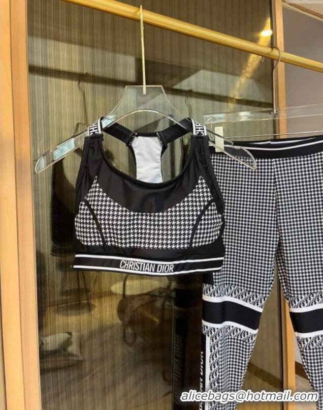 Good Quality Dior Houndstooth Yoga Activewear Set D0314 2025