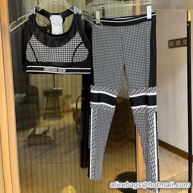 Good Quality Dior Houndstooth Yoga Activewear Set D0314 2025