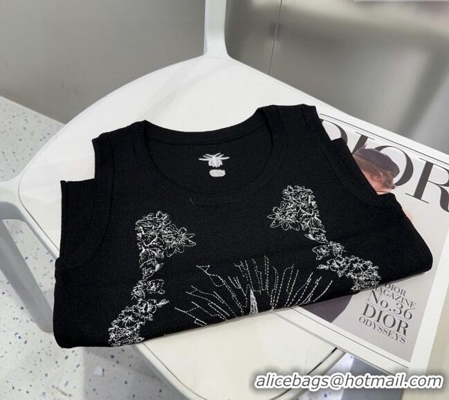 Shop Best Price Dior Embroidered Vest 0314 Black 2025