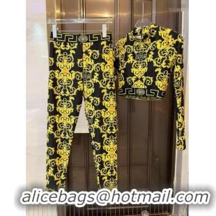 ​Famous Brand Versace Yoga Activewear Set 0314 Yellow/Black 2025