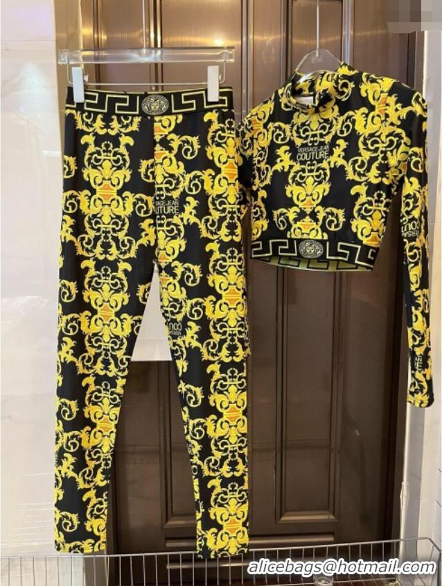 ​Famous Brand Versace Yoga Activewear Set 0314 Yellow/Black 2025