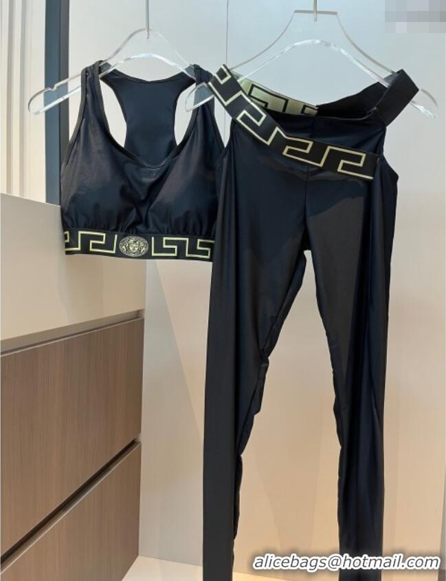 ​Unique Grade Versace Yoga Activewear Set 0314 Black/Gold 2025