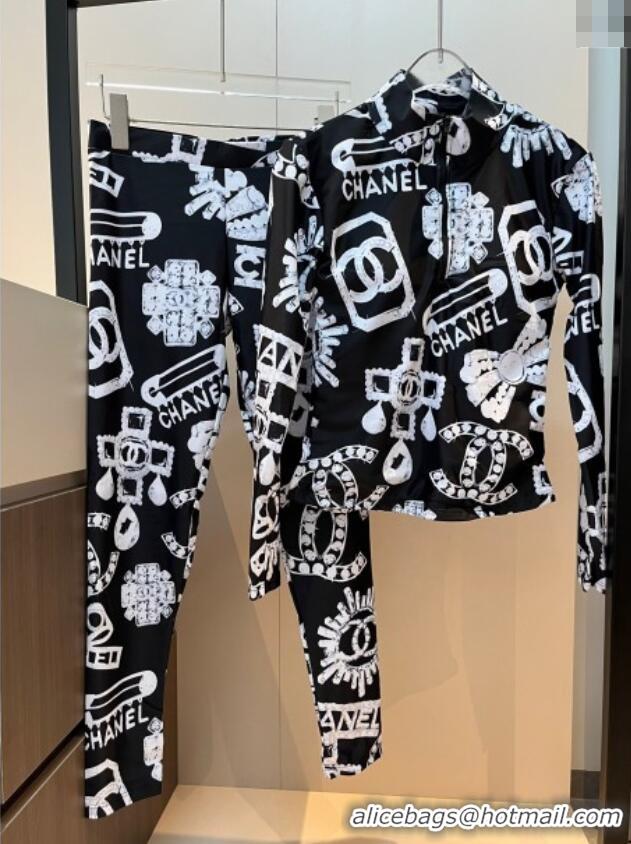 ​Well Crafted Dolce & Gabbana DG Yoga Activewear Set 0313 Black/White 2025