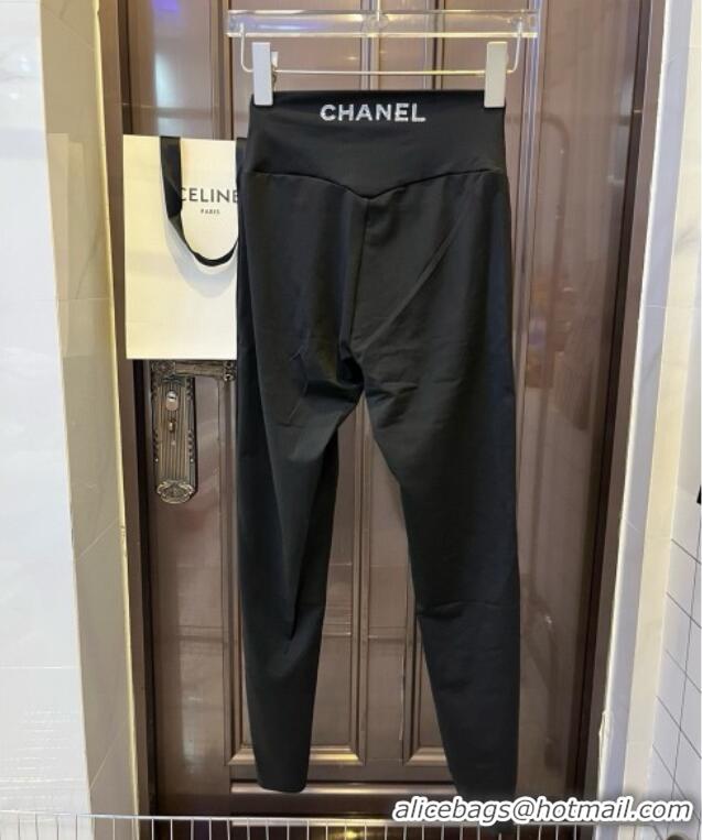 ​Cheap Price Chanel Yoga Activewear Set with Strass 0314 Black 2025