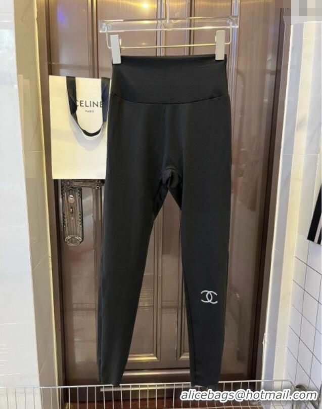 ​Cheap Price Chanel Yoga Activewear Set with Strass 0314 Black 2025