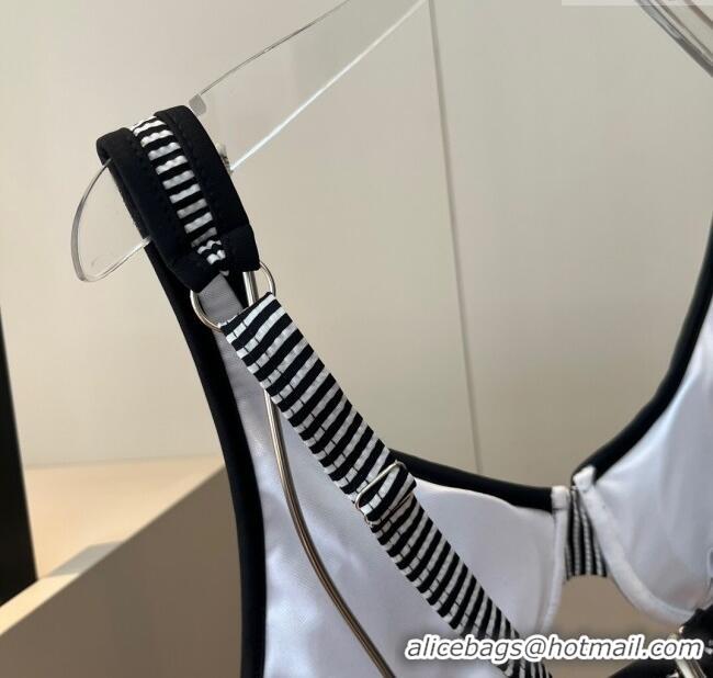 Top Grade Chanel Striped Two-Pieces Swimwear 0314 Black 2025