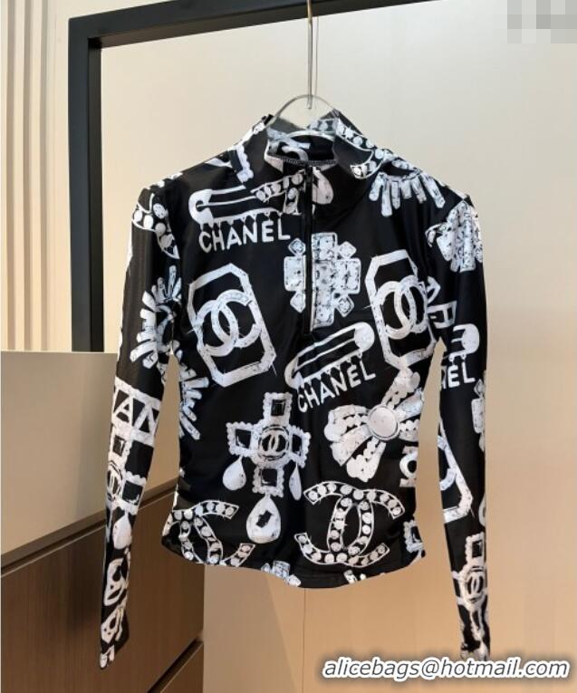 Shop Good Quality Chanel Yoga Activewear Set 0314 White/Black 2025
