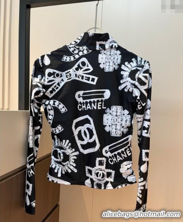 Shop Good Quality Chanel Yoga Activewear Set 0314 White/Black 2025