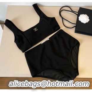 Good Taste Chanel Knit Two-Pieces Swimwear 0314 Black 2025