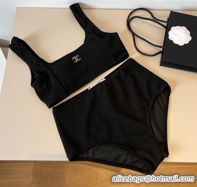 Good Taste Chanel Knit Two-Pieces Swimwear 0314 Black 2025