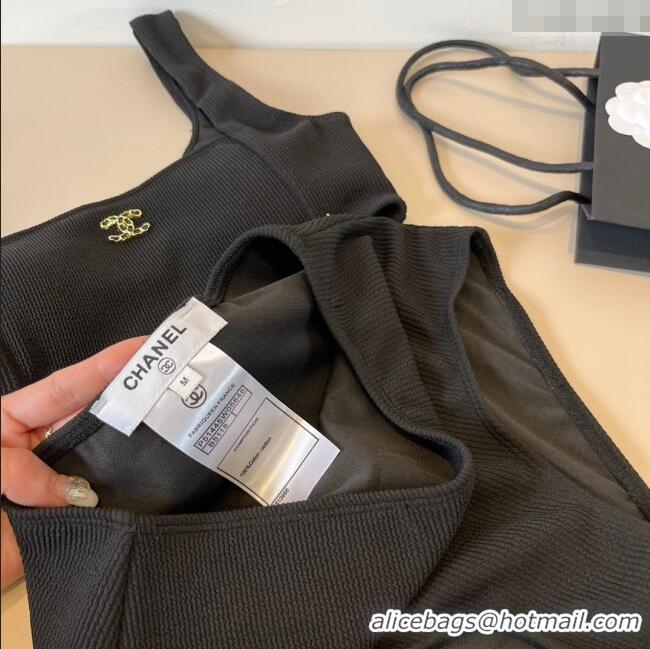 Good Taste Chanel Knit Two-Pieces Swimwear 0314 Black 2025