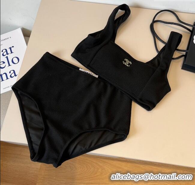 Good Taste Chanel Knit Two-Pieces Swimwear 0314 Black 2025