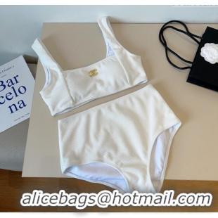 Low Cost Chanel Knit Two-Pieces Swimwear 0314 White 2025