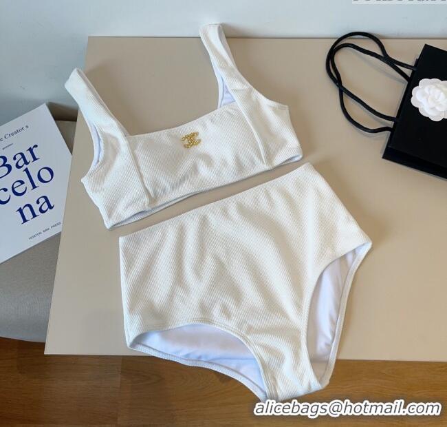 Low Cost Chanel Knit Two-Pieces Swimwear 0314 White 2025