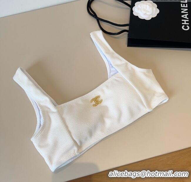 Low Cost Chanel Knit Two-Pieces Swimwear 0314 White 2025