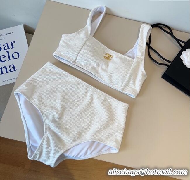 Low Cost Chanel Knit Two-Pieces Swimwear 0314 White 2025