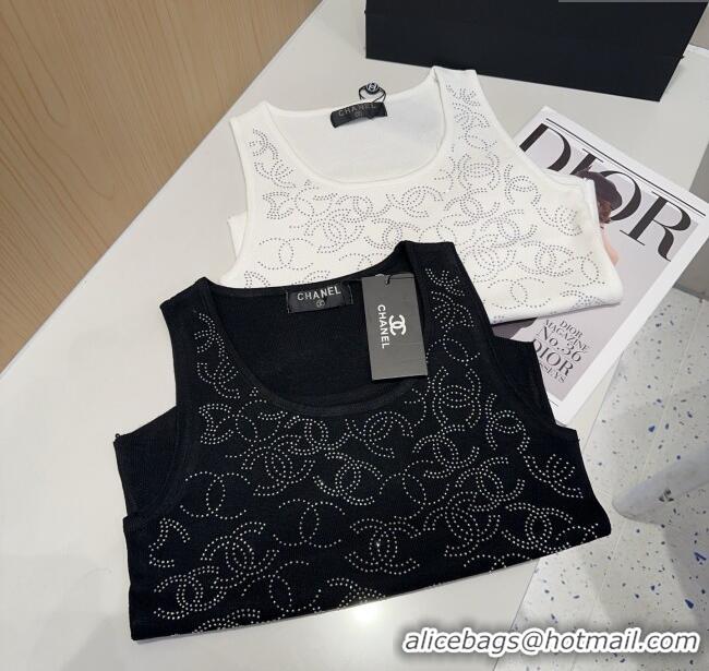 Buy Discount Chanel Knit Vest with Strass CC 0314 Black 2025