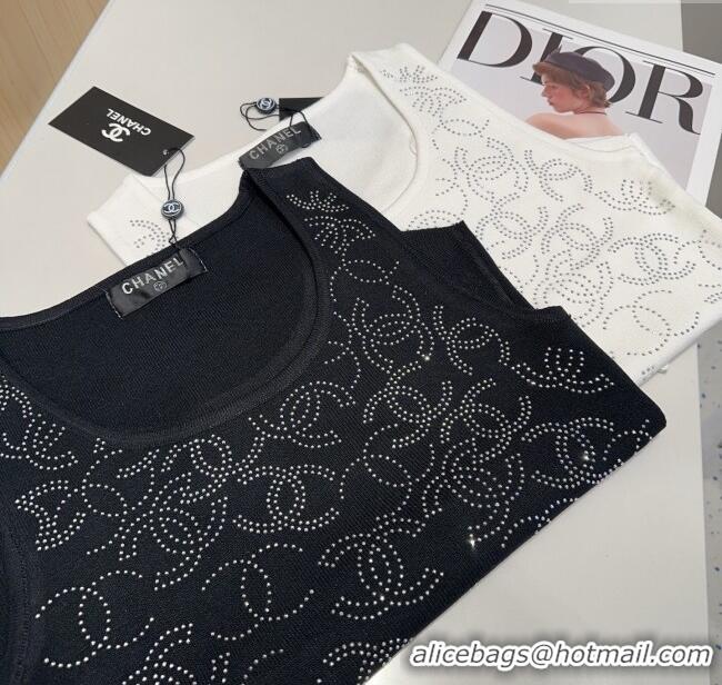 Buy Discount Chanel Knit Vest with Strass CC 0314 Black 2025