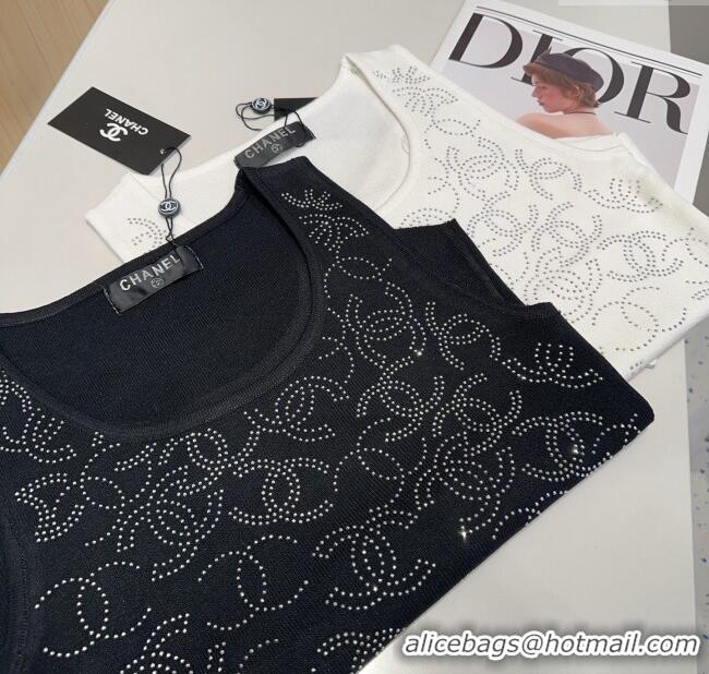 Buy Discount Chanel Knit Vest with Strass CC 0314 Black 2025