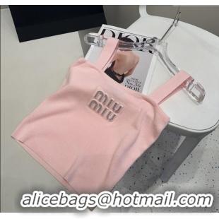 Low Cost Miu Miu Knit Vest with Strass 0314 Light Pink 2025