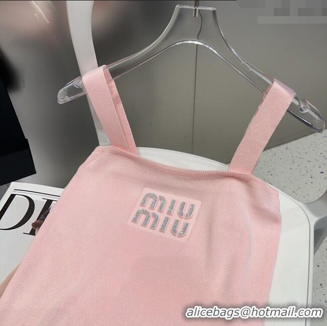 Low Cost Miu Miu Knit Vest with Strass 0314 Light Pink 2025