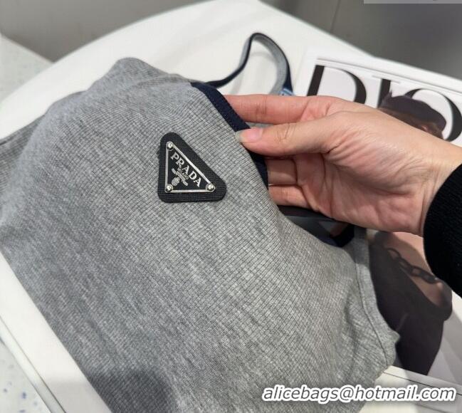 Fashion Discount Prada Vest with Black Trim 0314 Grey 2025