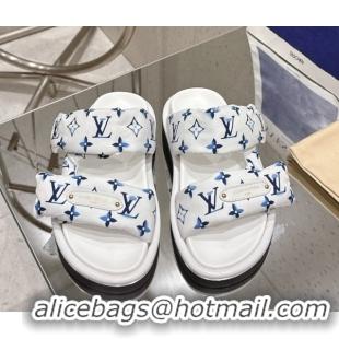 Classic Specials Louis Vuitton Pool Pillow Flat Comfort Slides Sandal in Monogram Nylon White 2025 1AHMDV