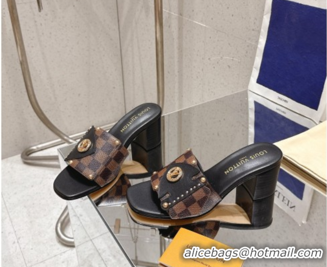 Good Looking Louis Vuitton LV Frame Heel Slides Sandal 4.5cm in Damier Canvas Brown 2025 1AHLPV